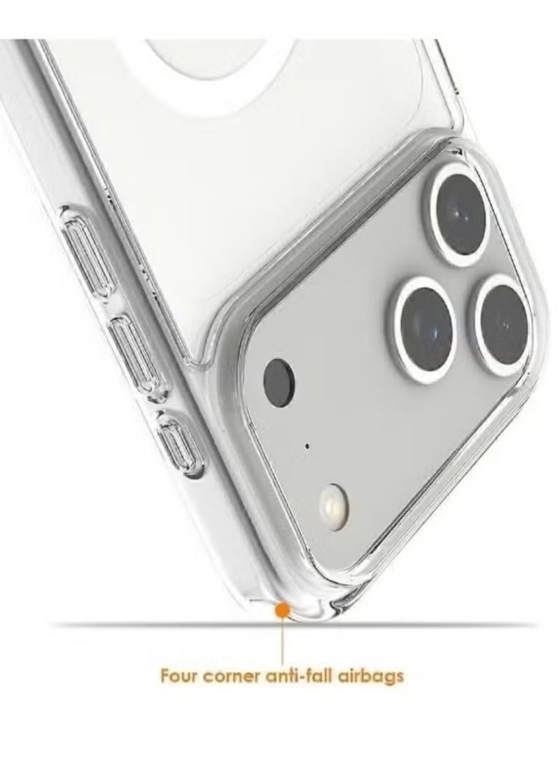 متجر سهل جراب MagSafe شفاف لهاتف iPhone 17 Pro - غطاء نحيف شفاف مقاوم للصدمات، جراب حماية مضاد للاصفرار - Image 2